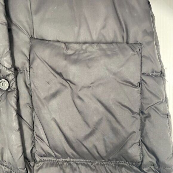 Zara Woman Black Down Zip Up Puffer Jacket Size 10 Winter Coat Hooded - Picture 15 of 16